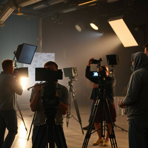 Image illustrative du cours de Direction de la Photographie montrant une équipe de tournage travaillant sur un plateau.