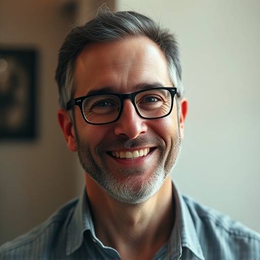 Portrait du professeur Antoine Leclerc, directeur de la photographie primé, souriant.